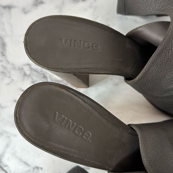 Vince Gray Leather Addie Heels 9.5 - Picture 5 of 7